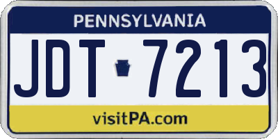 PA license plate JDT7213