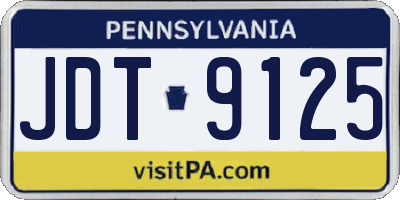 PA license plate JDT9125