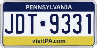 PA license plate JDT9331