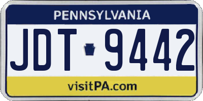 PA license plate JDT9442