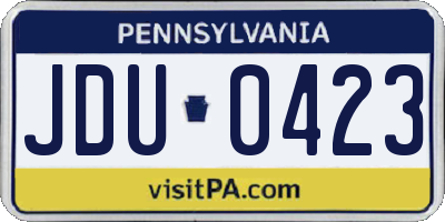PA license plate JDU0423