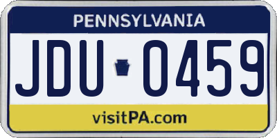 PA license plate JDU0459