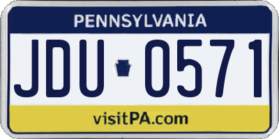 PA license plate JDU0571