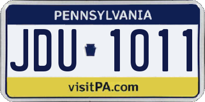 PA license plate JDU1011