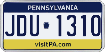 PA license plate JDU1310