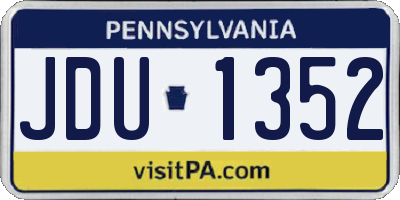 PA license plate JDU1352