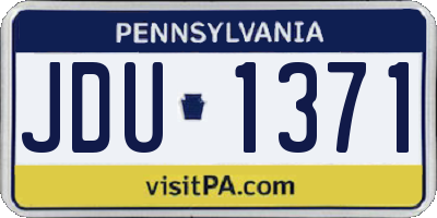 PA license plate JDU1371