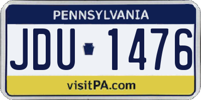 PA license plate JDU1476