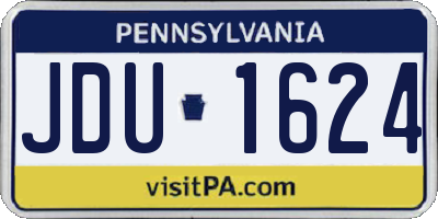 PA license plate JDU1624