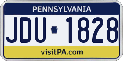 PA license plate JDU1828