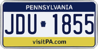 PA license plate JDU1855