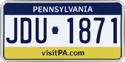 PA license plate JDU1871