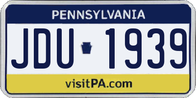 PA license plate JDU1939