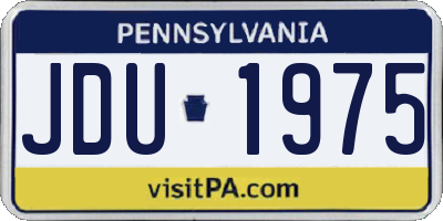 PA license plate JDU1975