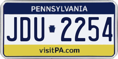 PA license plate JDU2254