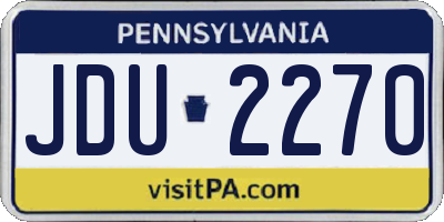 PA license plate JDU2270