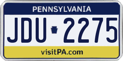 PA license plate JDU2275