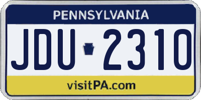 PA license plate JDU2310