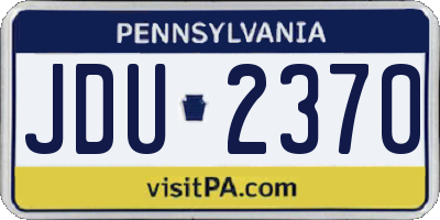 PA license plate JDU2370