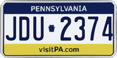PA license plate JDU2374