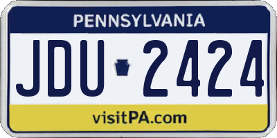 PA license plate JDU2424
