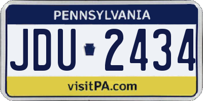 PA license plate JDU2434