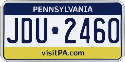 PA license plate JDU2460