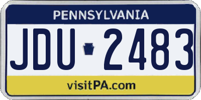 PA license plate JDU2483