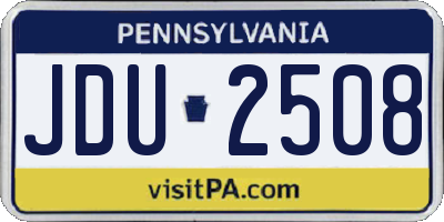 PA license plate JDU2508