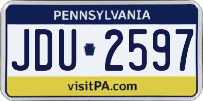PA license plate JDU2597