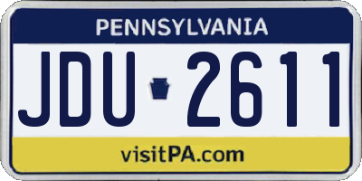 PA license plate JDU2611