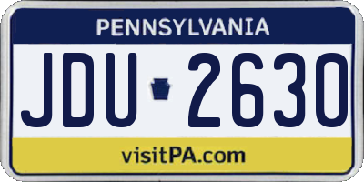 PA license plate JDU2630