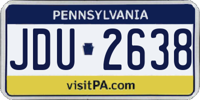 PA license plate JDU2638