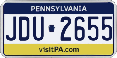 PA license plate JDU2655