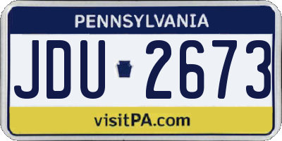 PA license plate JDU2673