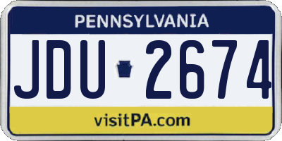 PA license plate JDU2674