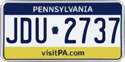 PA license plate JDU2737