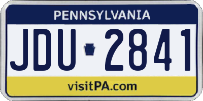 PA license plate JDU2841