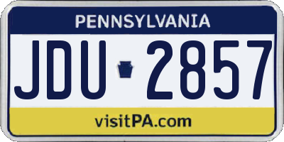 PA license plate JDU2857