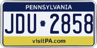 PA license plate JDU2858