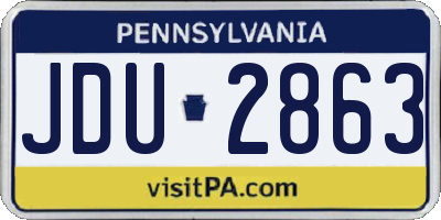PA license plate JDU2863