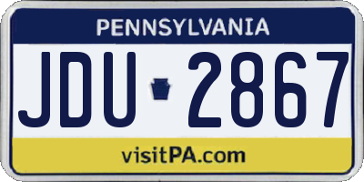 PA license plate JDU2867