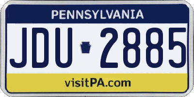 PA license plate JDU2885