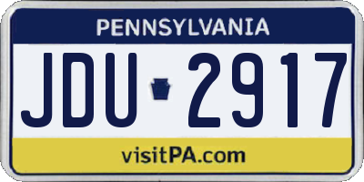 PA license plate JDU2917