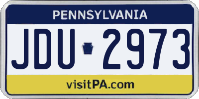 PA license plate JDU2973