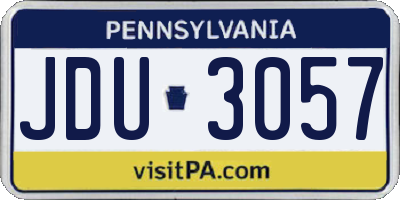 PA license plate JDU3057