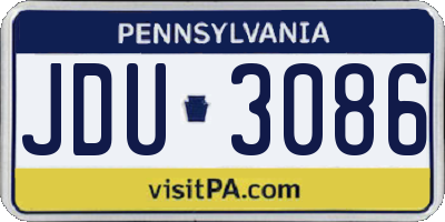 PA license plate JDU3086