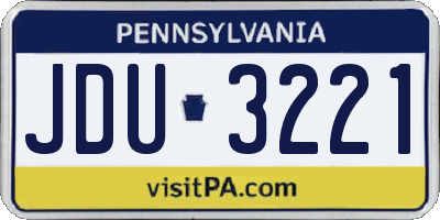 PA license plate JDU3221