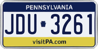 PA license plate JDU3261