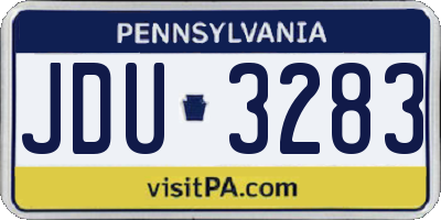 PA license plate JDU3283